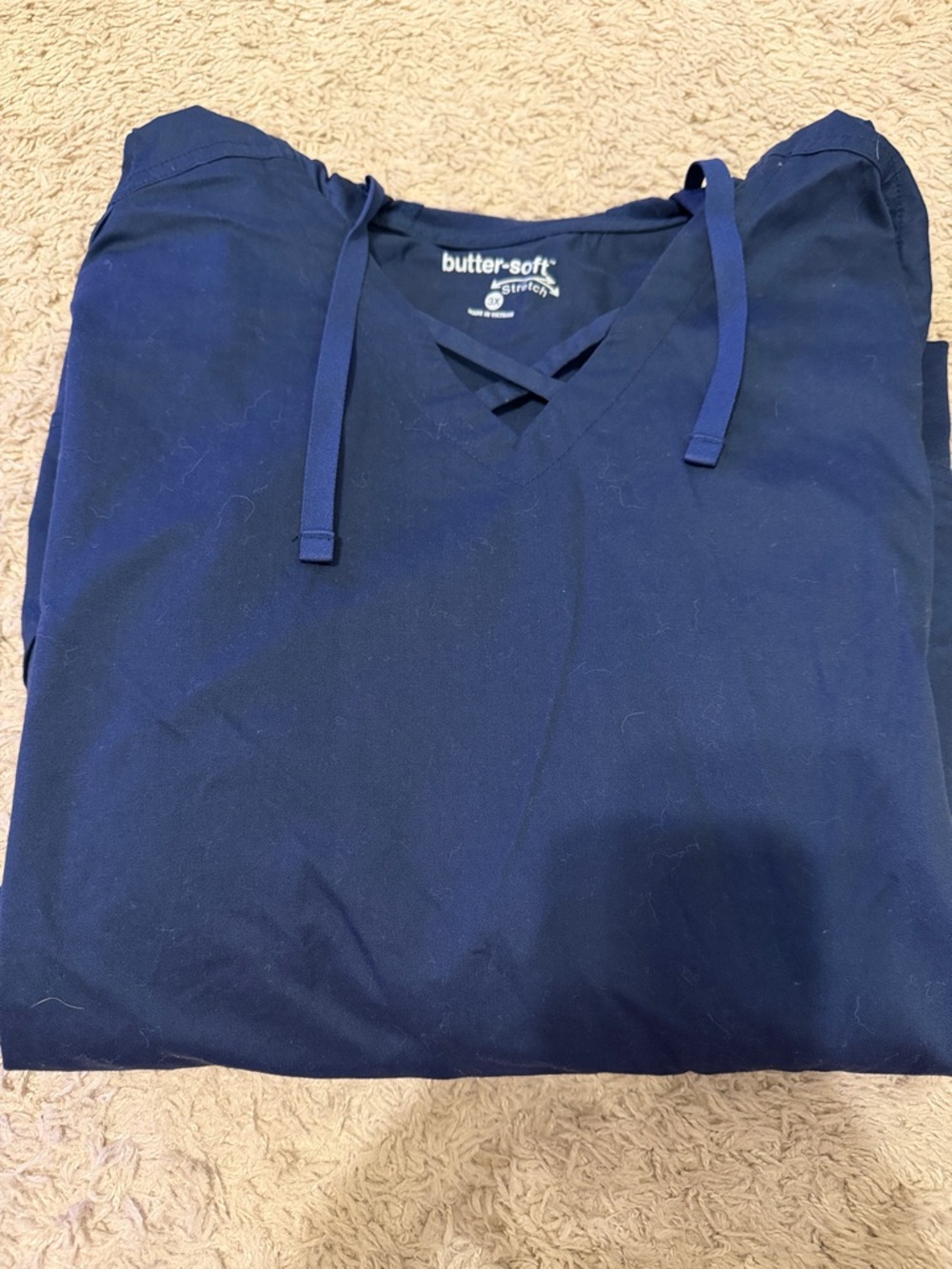 Butter Men’s Navy V-Neck Pullover with Drawstring